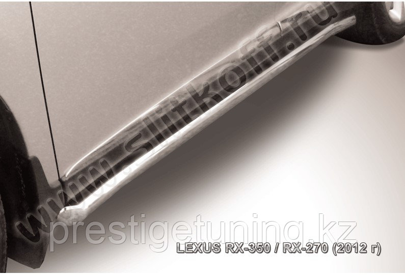 Защита порогов d57 труба с гибами Lexus RX 2012-15