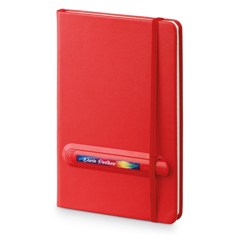 Блокнот формата А5 с крепителем для ручки, LINKED Красный - фото 2 - id-p75219159