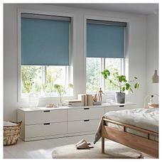 Рулонная штора, ТРЕТУР, блокирующая свет, голубой, 60x195 см ИКЕА IKEA, фото 2