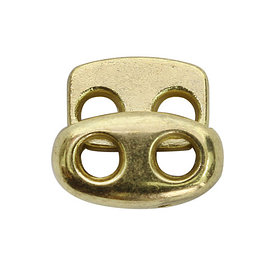 Зажим плоский 2отв. d=3мм,золото