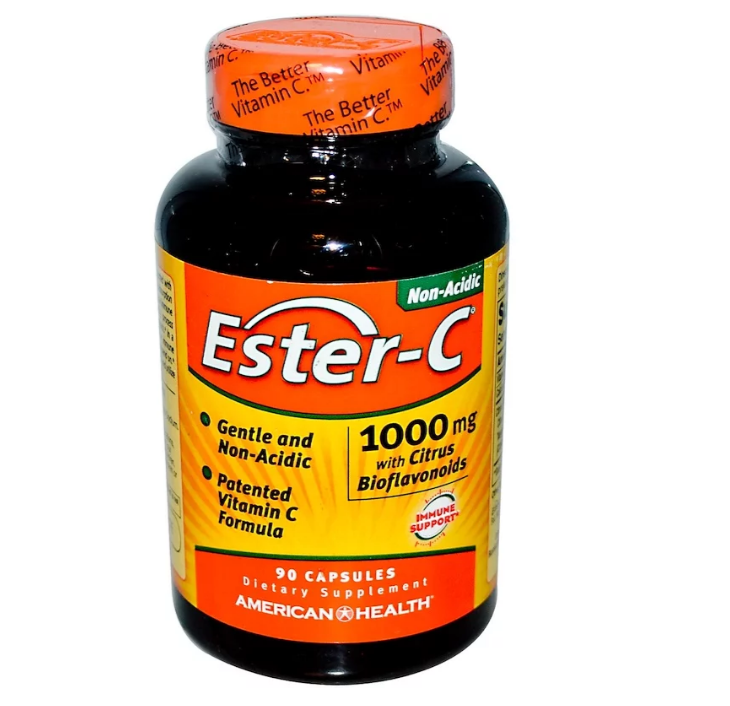 American Health, Ester-C с цитрусовыми биофлавоноидами, 1000 мг, 90 капсул