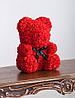 Мишка декоративный из роз с ленточкой в подарочной коробке [40 см] (Голубой), фото 3