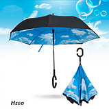 Чудо-зонт перевёртыш «My Umbrella» SUNRISE (Чёрная с синим), фото 9