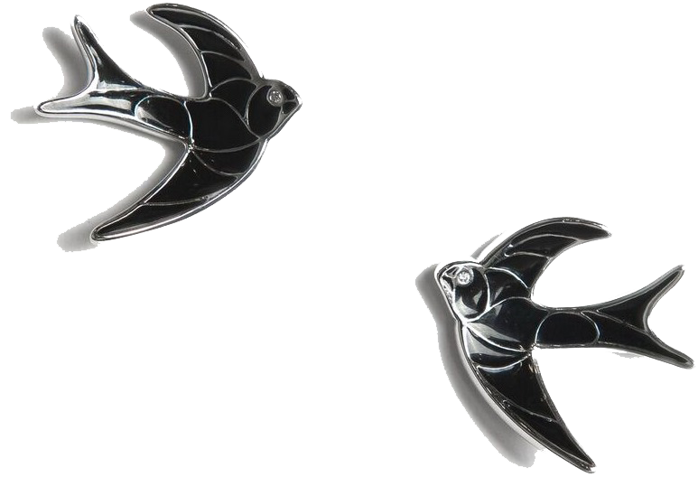 Серебряные Серьги Ласточка Brosh Jewellery (Серебро 925) (черный)