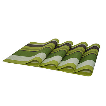 Комплект из 4-х сервировочных ковриков, цвет зеленый - Оплата Kaspi Pay