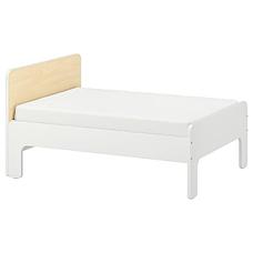 Раздвижная кровать СЛЭКТ  белый, береза 80x200 см ИКЕА, IKEA, фото 2