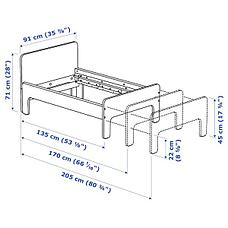 Раздвижная кровать СЛЭКТ  белый, береза 80x200 см ИКЕА, IKEA, фото 3
