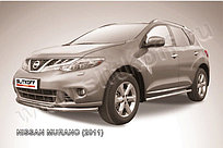 Защита переднего бампера d57+d42 двойная Nissan Murano 2010-15