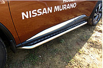 Защита порогов d57 с листом усиленная Nissan Murano 2016-