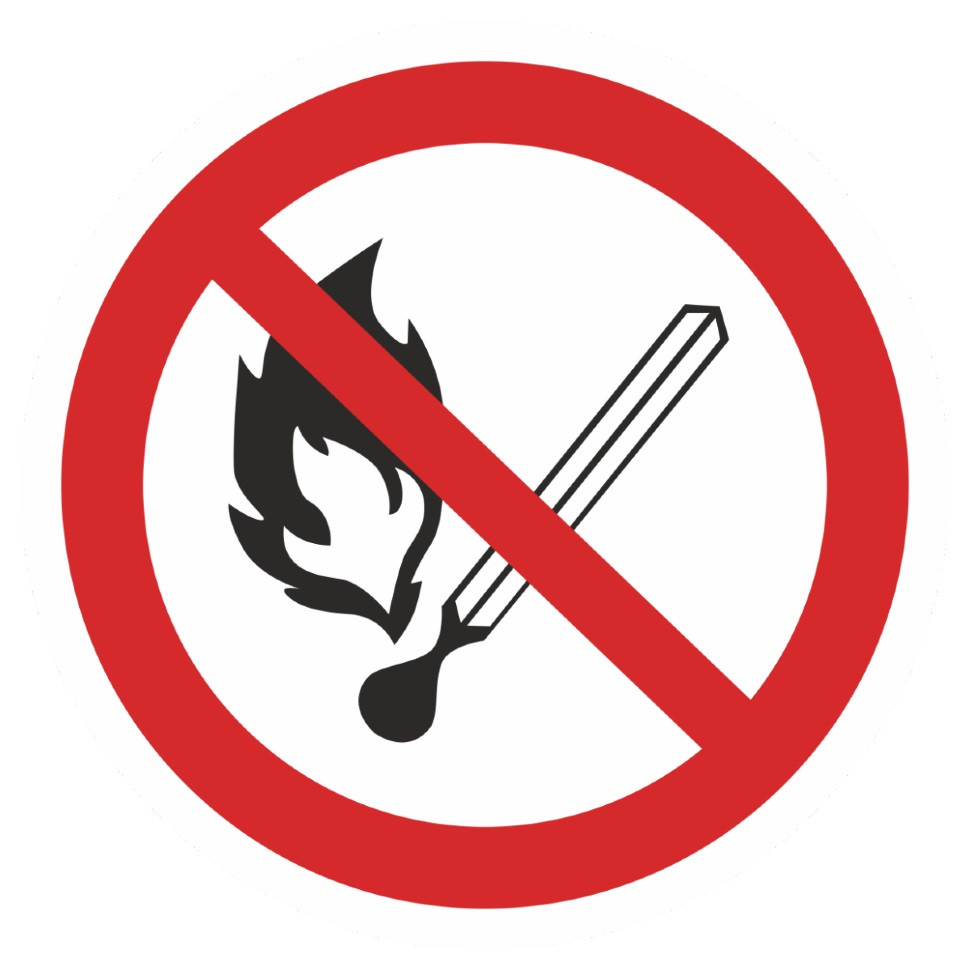 Наклейка "Запрещается пользоваться открытым огнем и курить" Р02 (200х200мм.) EKF PROxima - фото 1 - id-p75258159