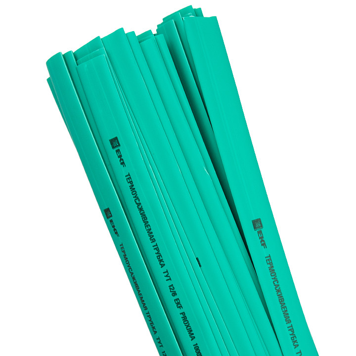 Термоусаживаемая трубка ТУТ нг 10/5 зеленая в отрезках по 1м EKF PROxima - фото 1 - id-p75260018