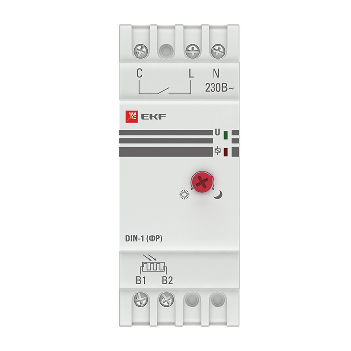 Фотореле с выносным датчиком DIN-1 (ФР) 2-100Лк 25А 3000Вт EKF PROxima - фото 2 - id-p75260473