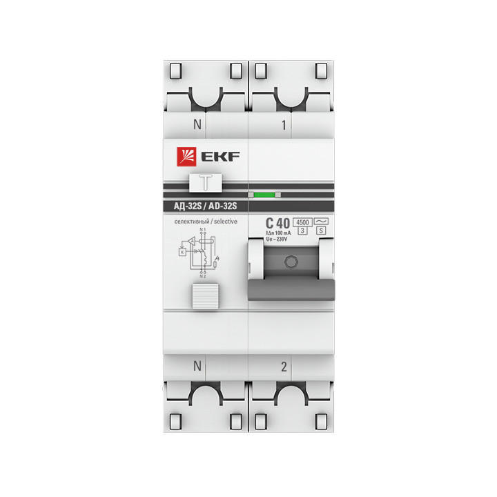 Дифференциальный автомат АД-32 (селективный) 1P+N 16А/100мА EKF PROxima - фото 3 - id-p75263772