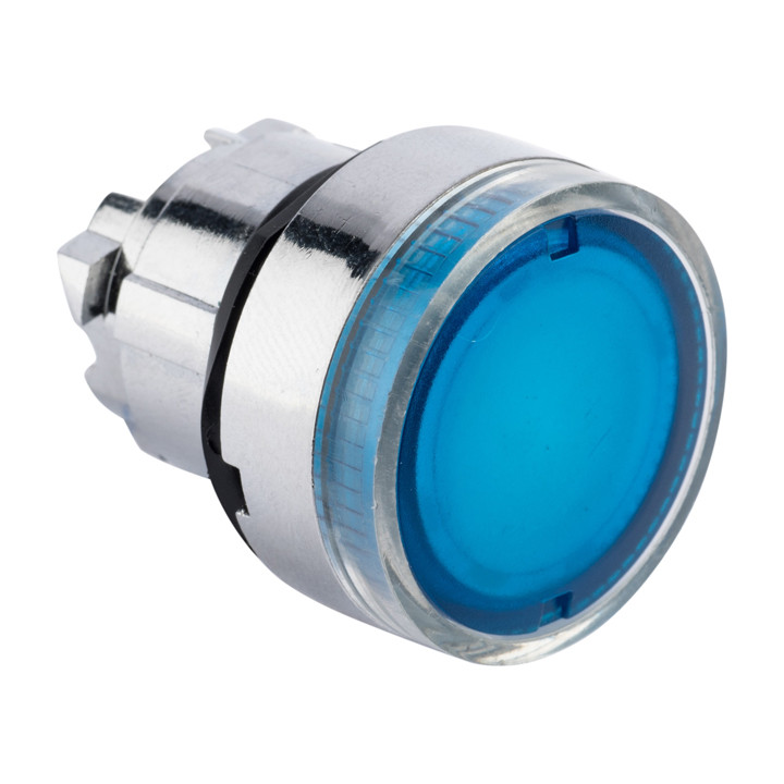 Исполнительный механизм кнопки XB4 синий плоский возвратный без фиксации, с подсветкой EKF PROxima - фото 1 - id-p75266264