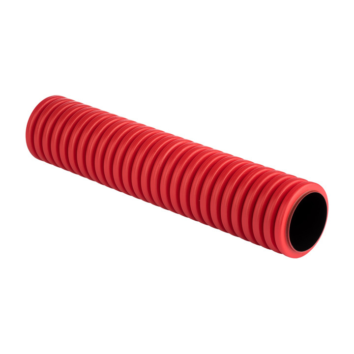 Труба гофрированная двустенная жесткая ПНД d160 6м (24м/уп.) красная, EKF PROxima - фото 1 - id-p75266792