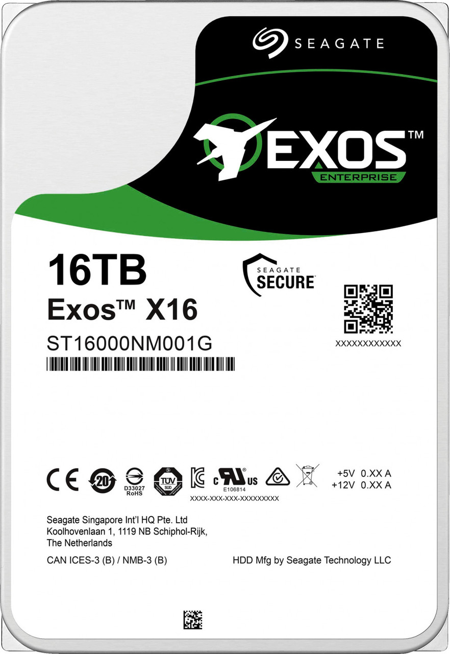 Seagate ST16000NM001G Корпоративный жесткий диск 16Tb EXOS X16 SATA3 3.5" 256Mb 7200rpm - фото 1 - id-p75271444