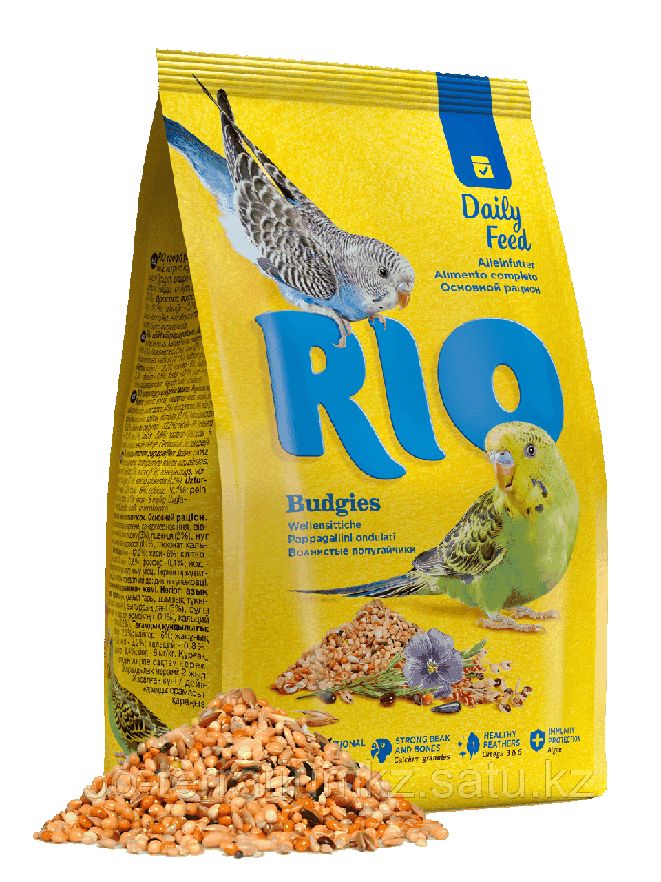 RIO Корм для волнистых попугайчиков, основной рацион, пакет 500 гр - фото 1 - id-p75275724
