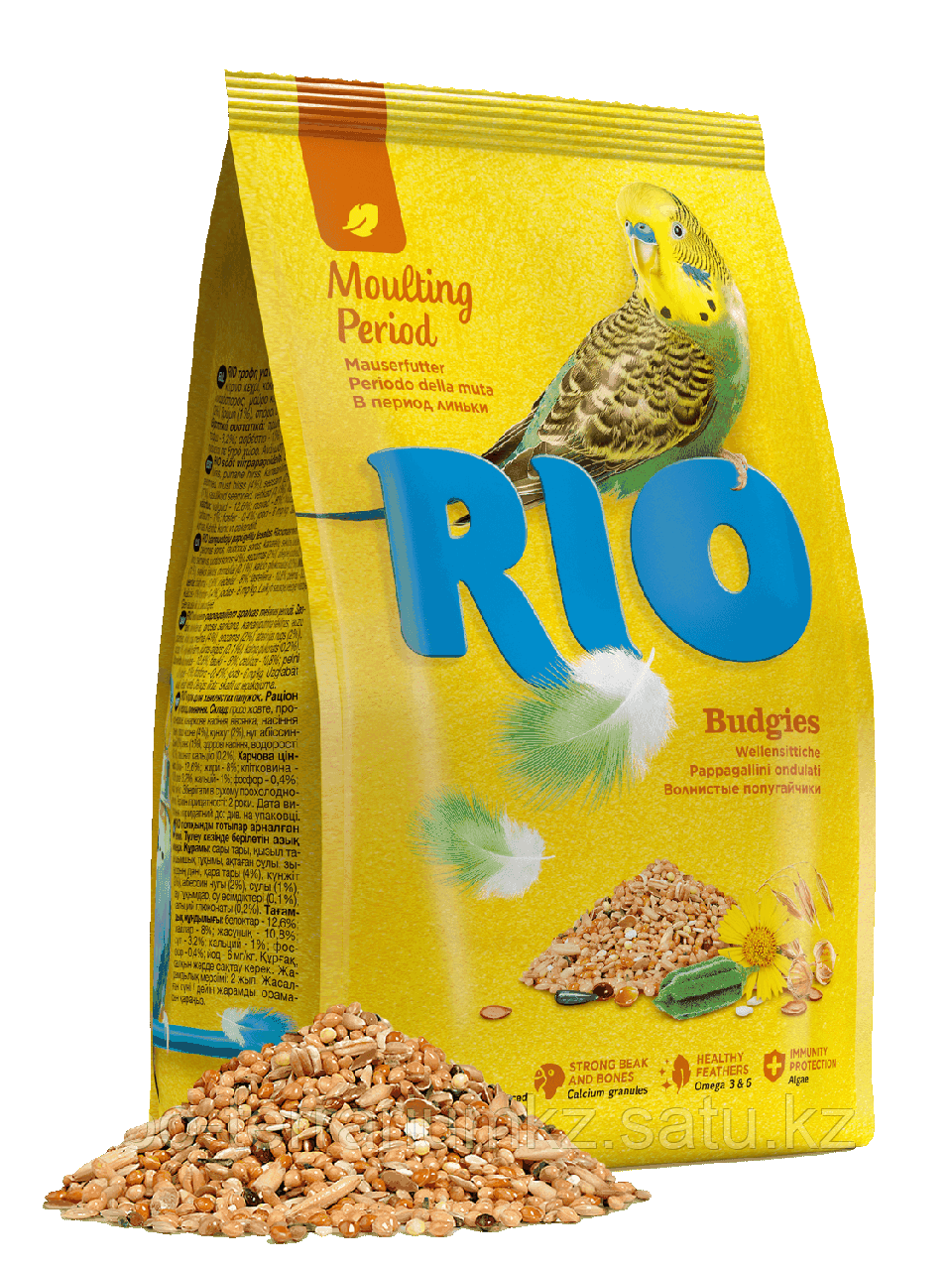 RIO Корм для волнистых попугайчиков в период линьки, пакет 500гр - фото 1 - id-p75275804
