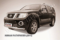 Защита переднего бампера d76+d57 двойная Nissan Pathfinder 2010-13