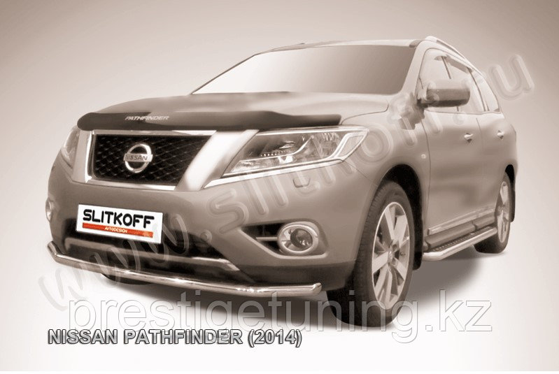 Защита переднего бампера d57 Nissan Pathfinder 2014-