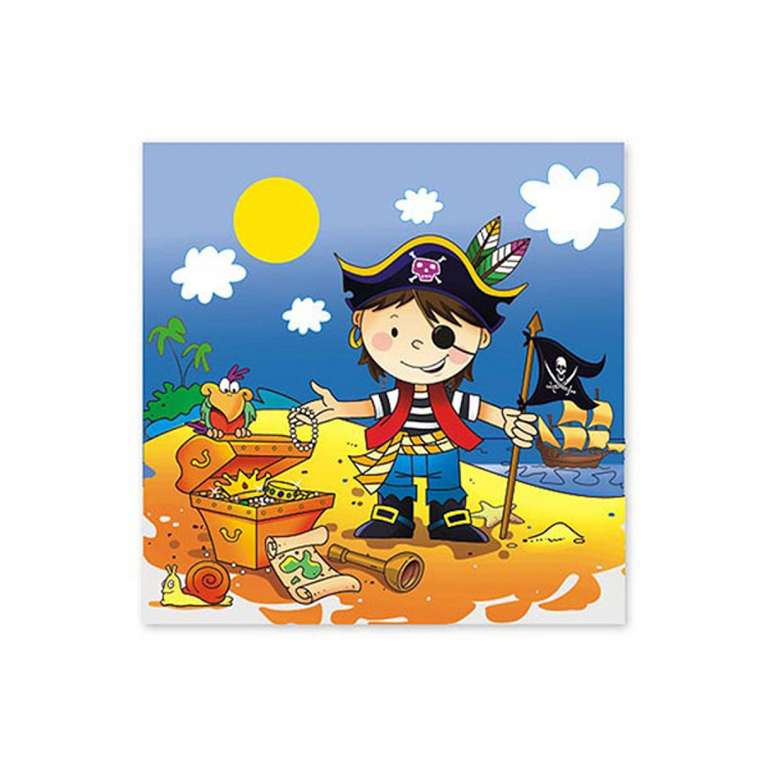 Салфетка праздничная ВЕСЁЛАЯ ЗАТЕЯ 1502-1284 "Маленький пират" (12 штук в пакете)