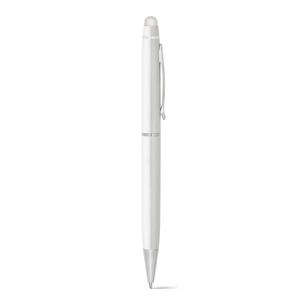 Шариковая ручка из металла с стилусом, JULIE Белый