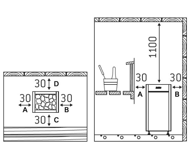 Электрическая печь для сауны Harvia Virta Steel HL110S (под выносной пульт управления, мощность = 10,8 кВт) - фото 5 - id-p75359063