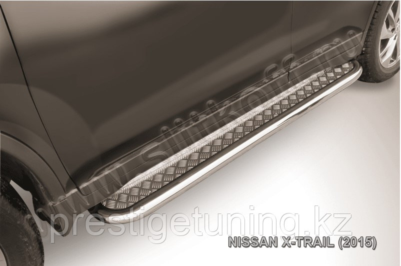 Защита порогов d57 с листом усиленная Nissan X-TRAIL 2014-18
