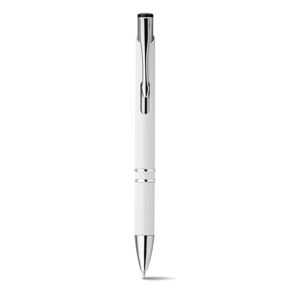 Шариковая ручка с зажимом из металла, BETA PLASTIC Белый