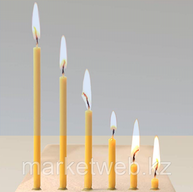 Свечи Алтарные восковые цена от 155 тенге за шт время горения 4 часа. Длина свечи 205мм - фото 2 - id-p74478316