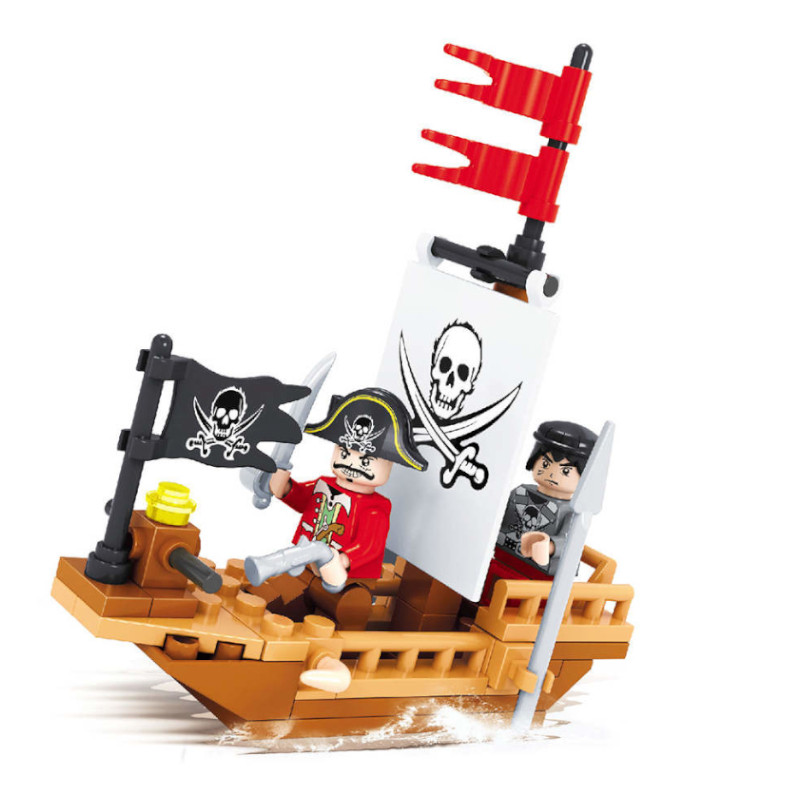 Игровой конструктор Ausini 27303 (Пираты "Капитан пиратов на лодке", 66 деталей)