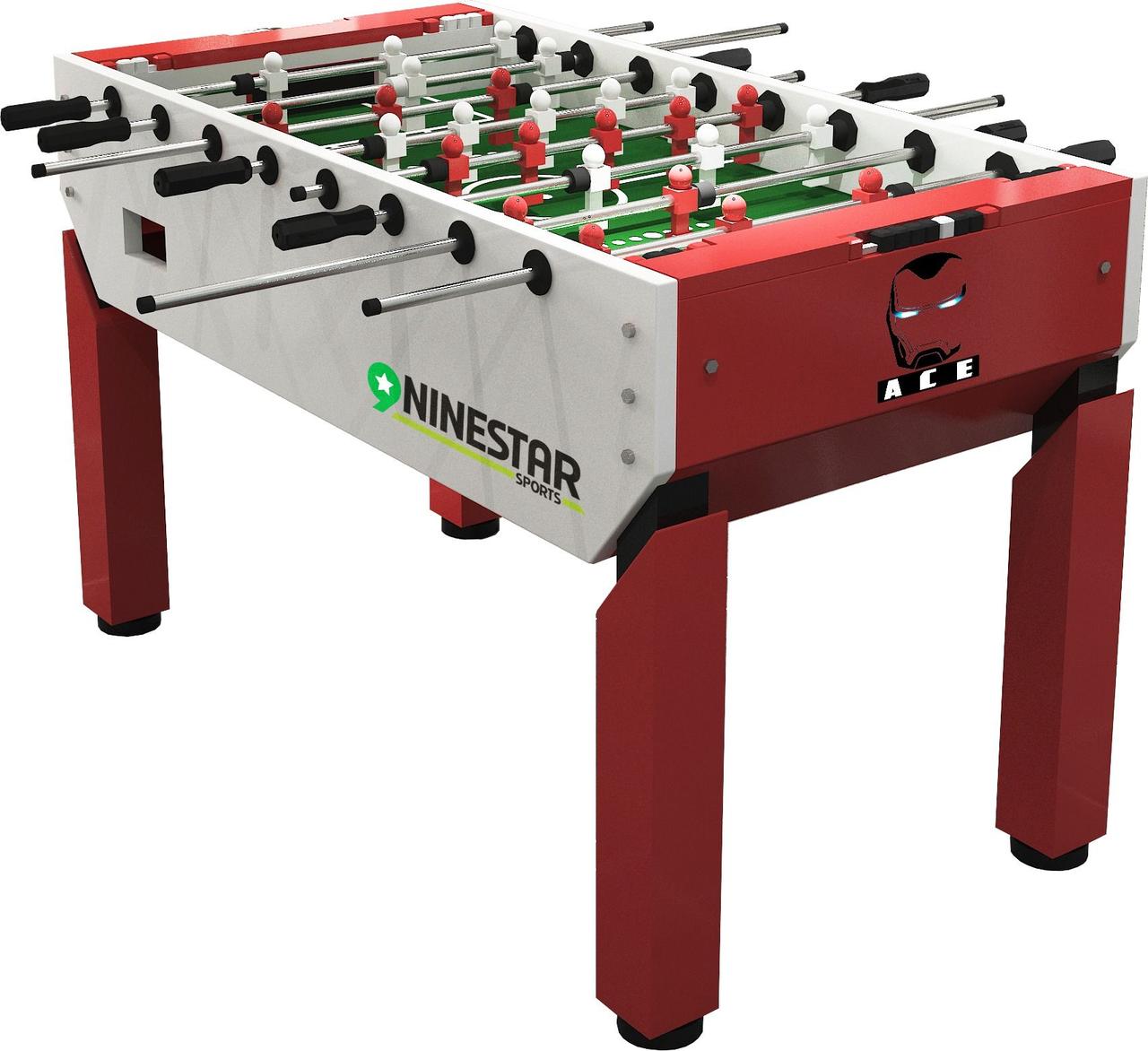 Игровой стол - футбол «Nine Star Iron Men» (151 x 82 x 42 см, красный), фото 1
