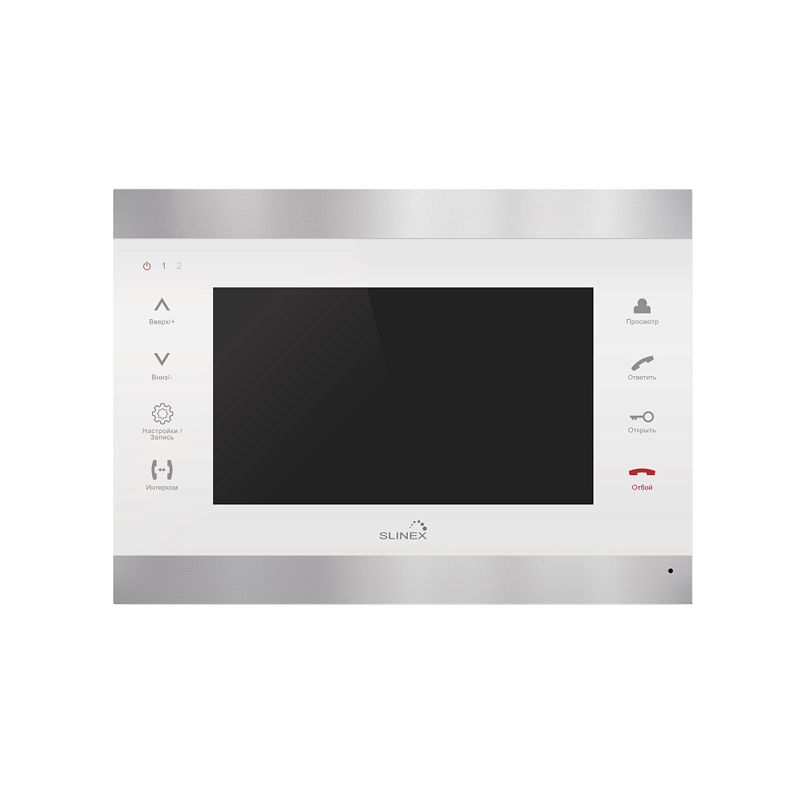 Slinex SL-07M цвет серебро + белый. 7" Домофон с ультратонким корпусом и функцией памяти