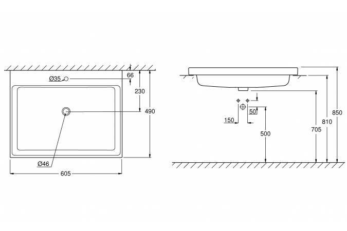 Раковина Grohe Cube Ceramic 605 мм. 3947900H - фото 2 - id-p75445085