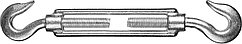 Талреп DIN 1480, крюк-крюк, М6, 15 шт, оцинкованный, STAYER