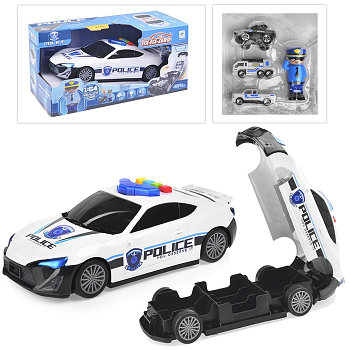 660-A206 Полицейская машина - превращается в гараж для машин 36*18см