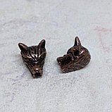Бусина Голова Волка, 12х8х9мм, фото 2