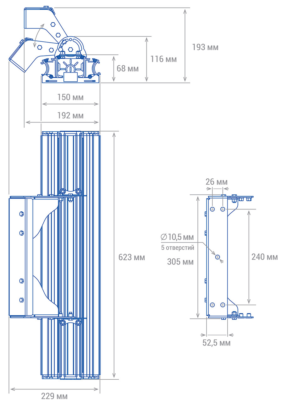 Архитектурно - парковый светильник 200 Вт TL-PROM 150 PR Plus FL (К40) Red - фото 4 - id-p75506578