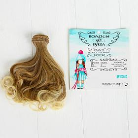 Волосы - тресс для кукол 'Завитки' длина волос 15 см, ширина 100 см, №LSA051