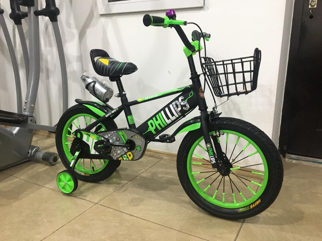 Велосипед Phillips от 3 до 4 лет с холостым ходом рама 14 (цвет-зеленый) - фото 2 - id-p75239576