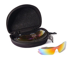 Очки спортивные «Oakley» в футляре [комплект 5 пар стекол с поляризацией], фото 2