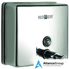 Дозатор жидкого мыла Nofer INOX глянцевый квадратный 1200 мл
