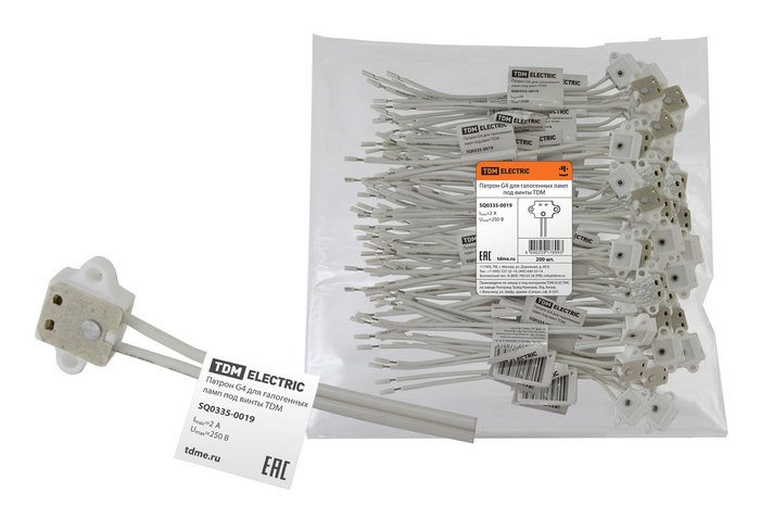 Патрон G4 для галогенных ламп под винты TDM (id 51673579)