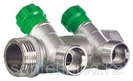 Коллектор TIM 3/4"*1/2"-2 выхода с вентилями, фото 2