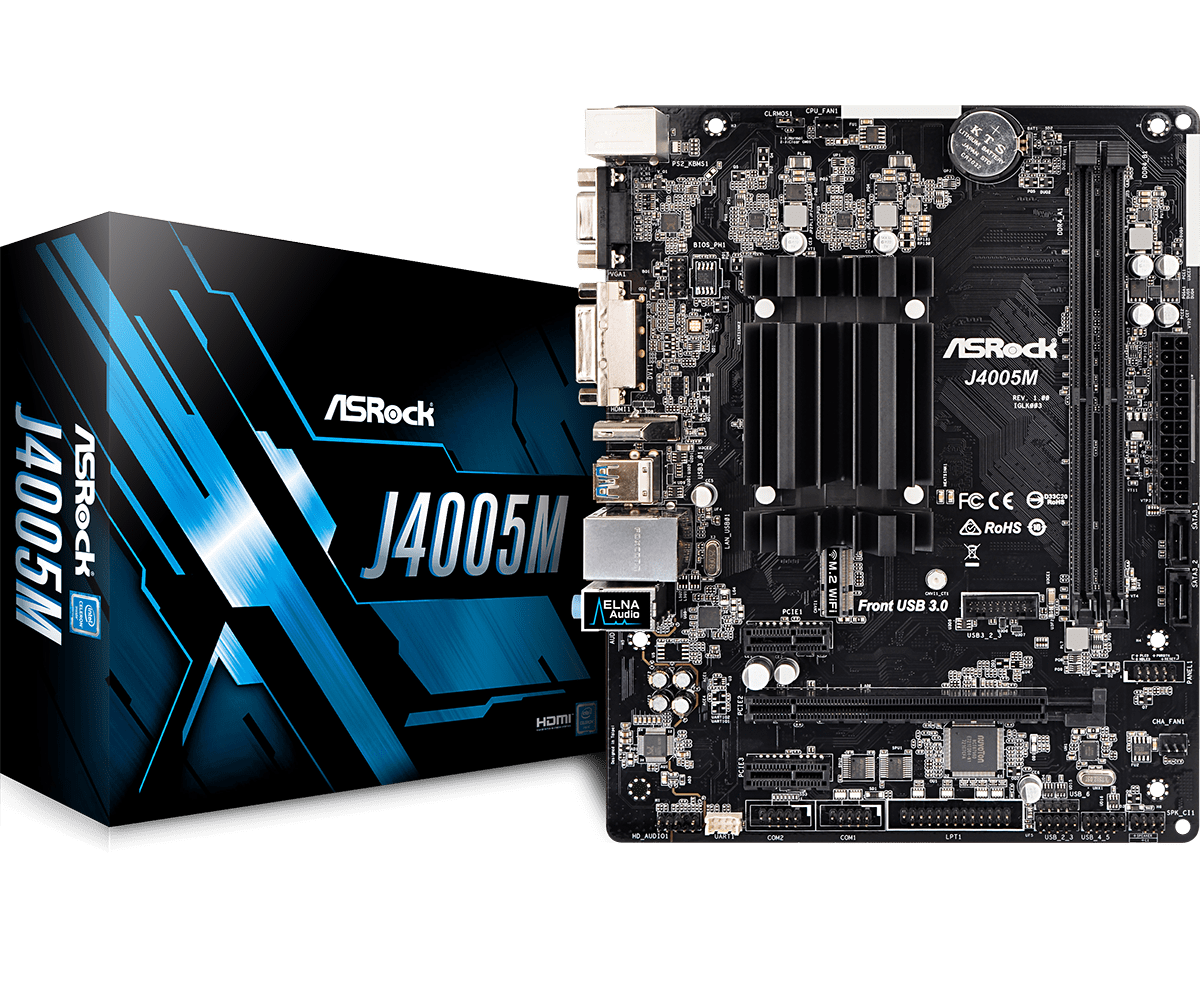 Материнская плата с процессором ASRock J4005M