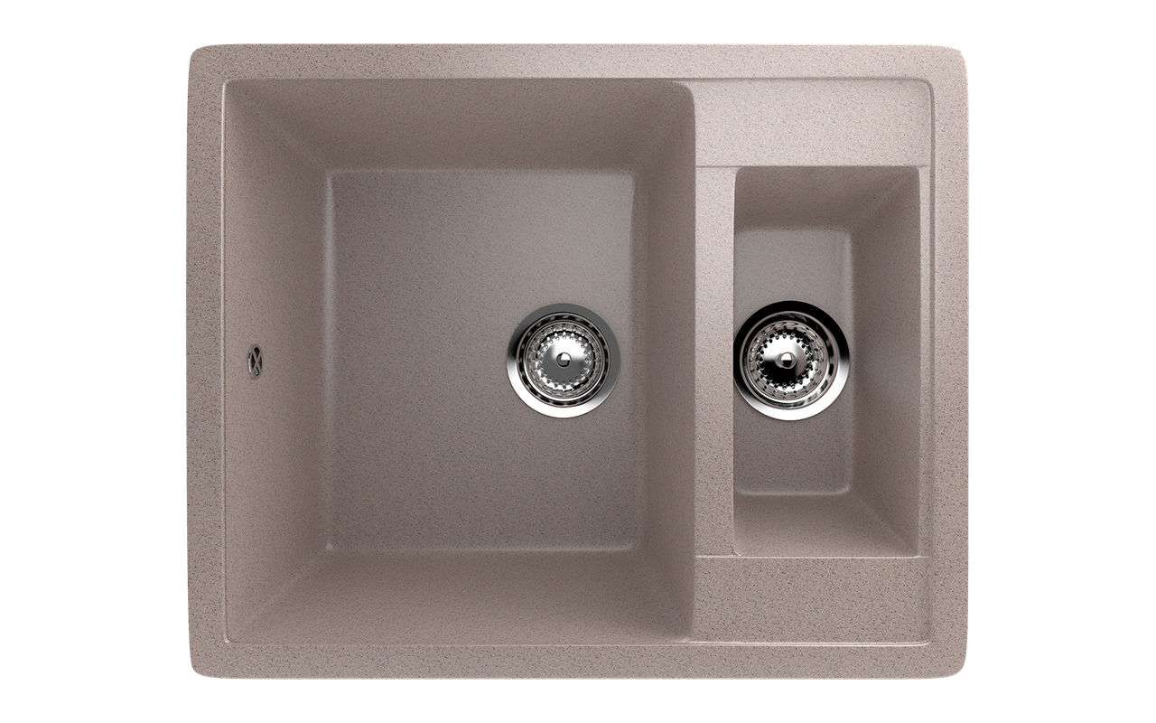 Мойка кухонная двухсекционная Eco Stone 600 x 485