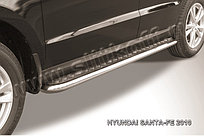 Защита порогов d57 с листом Hyundai Santa Fe 2007-12