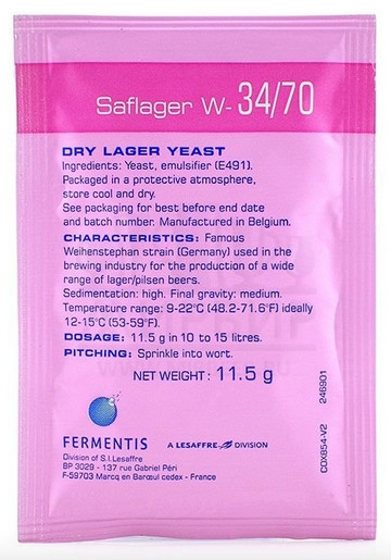 Дрожжи Fermentis Saflager W-34/70, 11,5 г