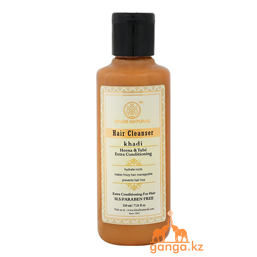 Шампунь KHADI Хна и Тулси без СЛС и Парабенов (Henna & Tulsi SLS FREE PARABEN FREE), 210 мл.