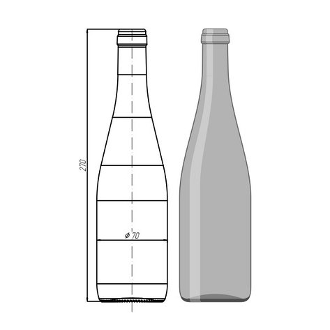 Стеклотара 006 - АО.2-500мл " Wine Bottle", фото 2